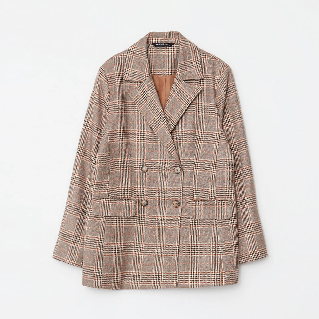 Modest Front Buttoned Plaid Long Sleeve